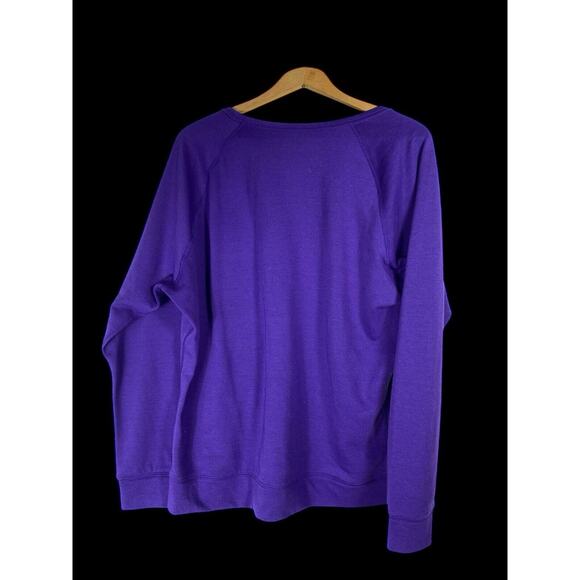 Nike Sweatshirt Size Large Womens Purple Large Swoosh Scoop Neck Knit Shirt - Picture 5 of 5